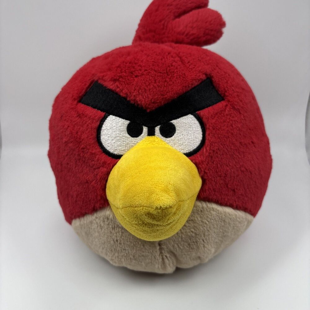 Angry Birds Rare Jumbo approx 10” Tall Rovio Terrence Red Plush Commonweath 2010